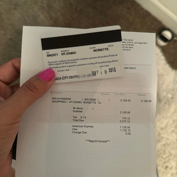 Authentic Prada Beige Leather Shoulder Bag w/certification paperwork - Picture 15 of 15